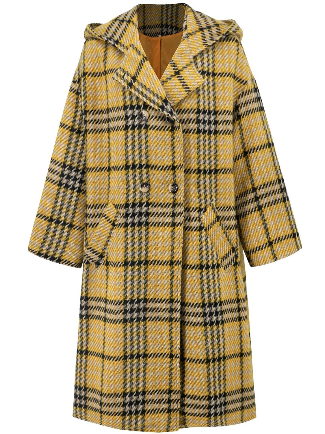 Abigail | Checked double breasted long sleeve coat - Image 15