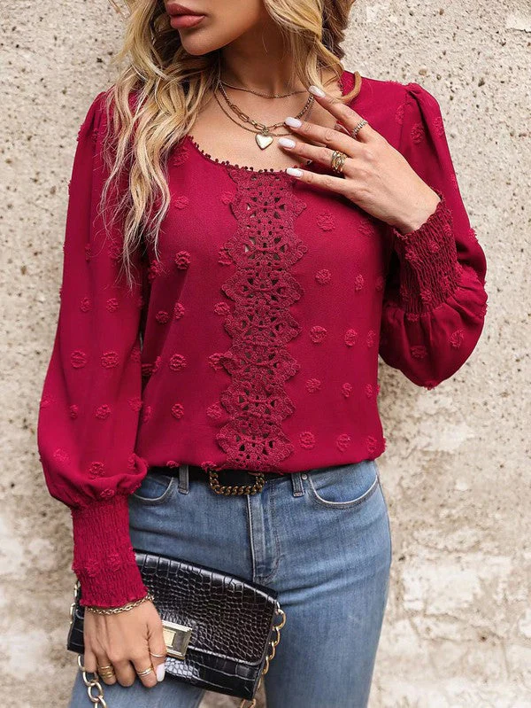 Abigail® | Elegant Long-Sleeved Swiss Dot Blouse - Image 3