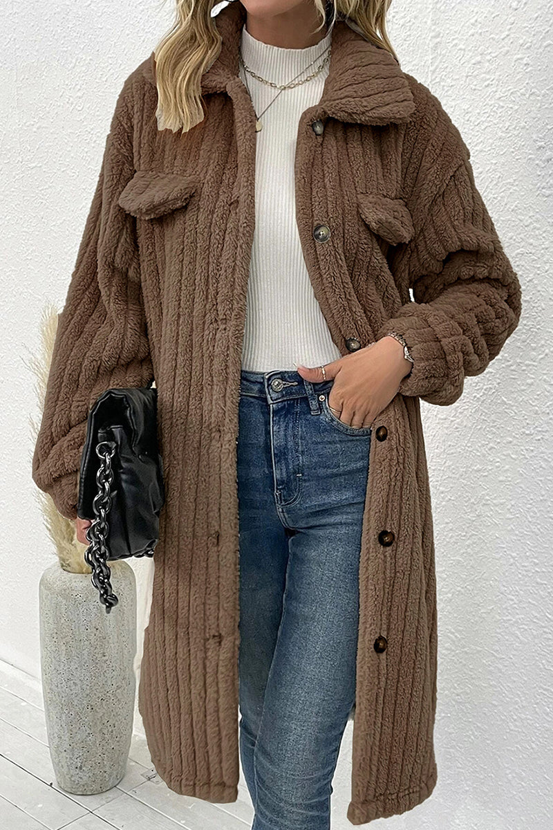 Abigail | Elegant outerwear with plain buttons and turn-down collar - Image 7
