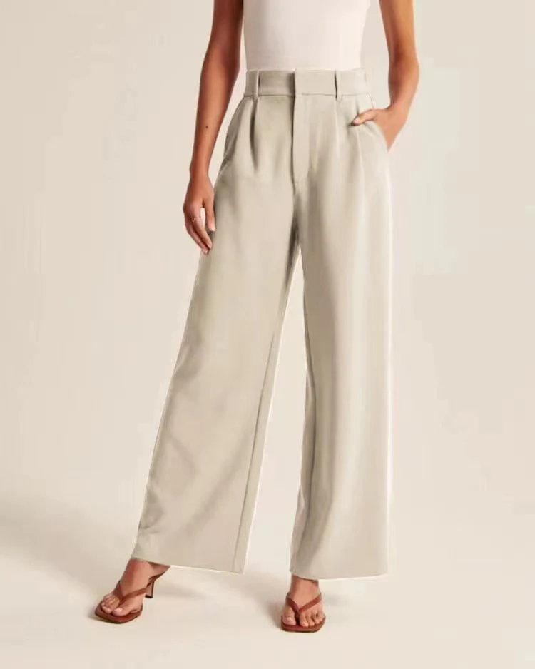 Abigail® | Waffle Fabric Wide Leg Trousers - Image 11