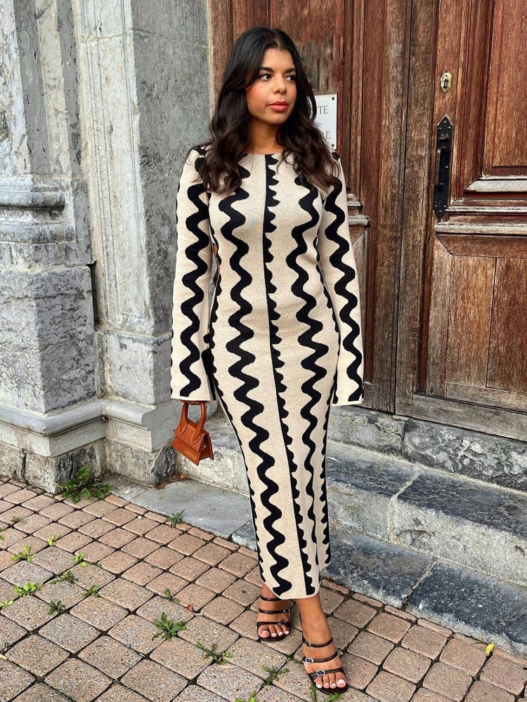 Ada® | Long Sleeve Knitted Maxi Dress - Image 2