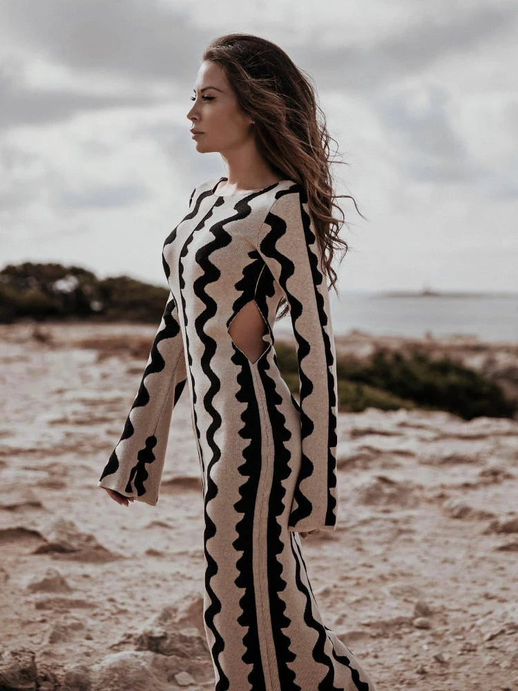 Ada® | Long Sleeve Knitted Maxi Dress - Image 3