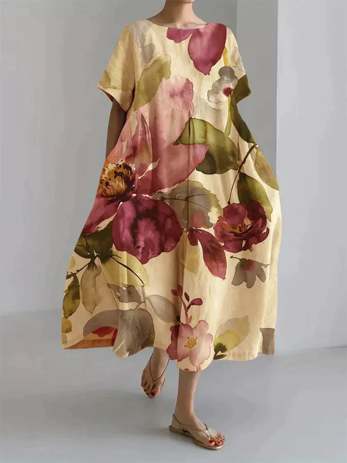 Ada® | Women'S Loose Dress With Botanical Floral Print - Image 2