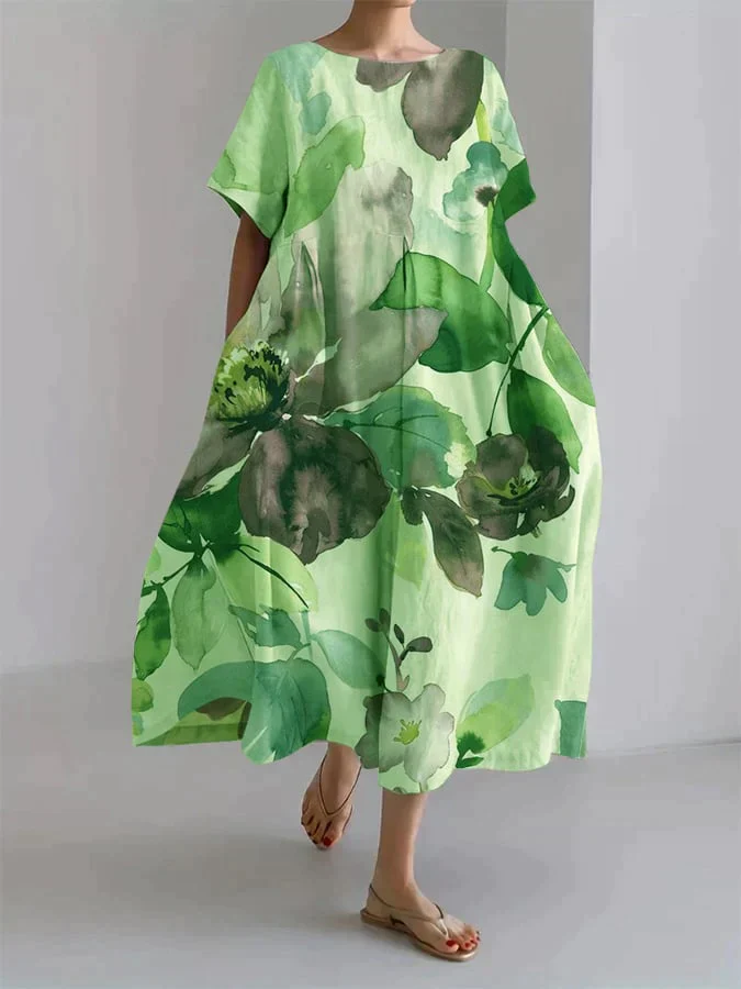 Ada® | Women'S Loose Dress With Botanical Floral Print - Image 4