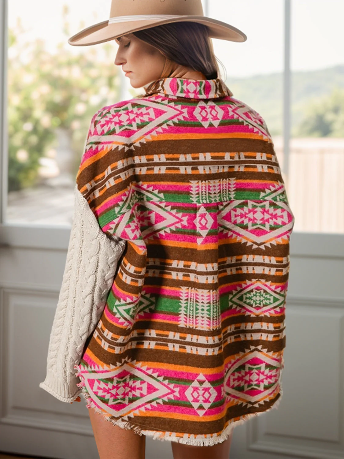 Adela | Long sleeve jacket with geometric collar and collar - Image 3