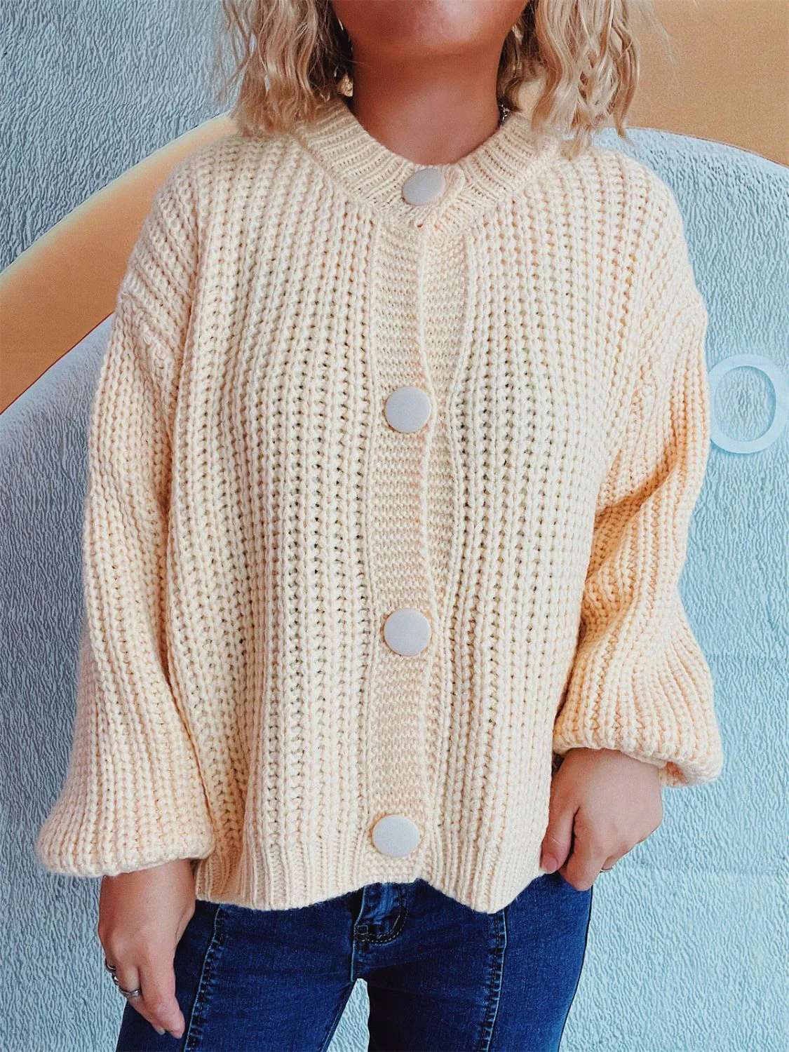 Adelheid | Long sleeve cardigan with buttons - Image 7