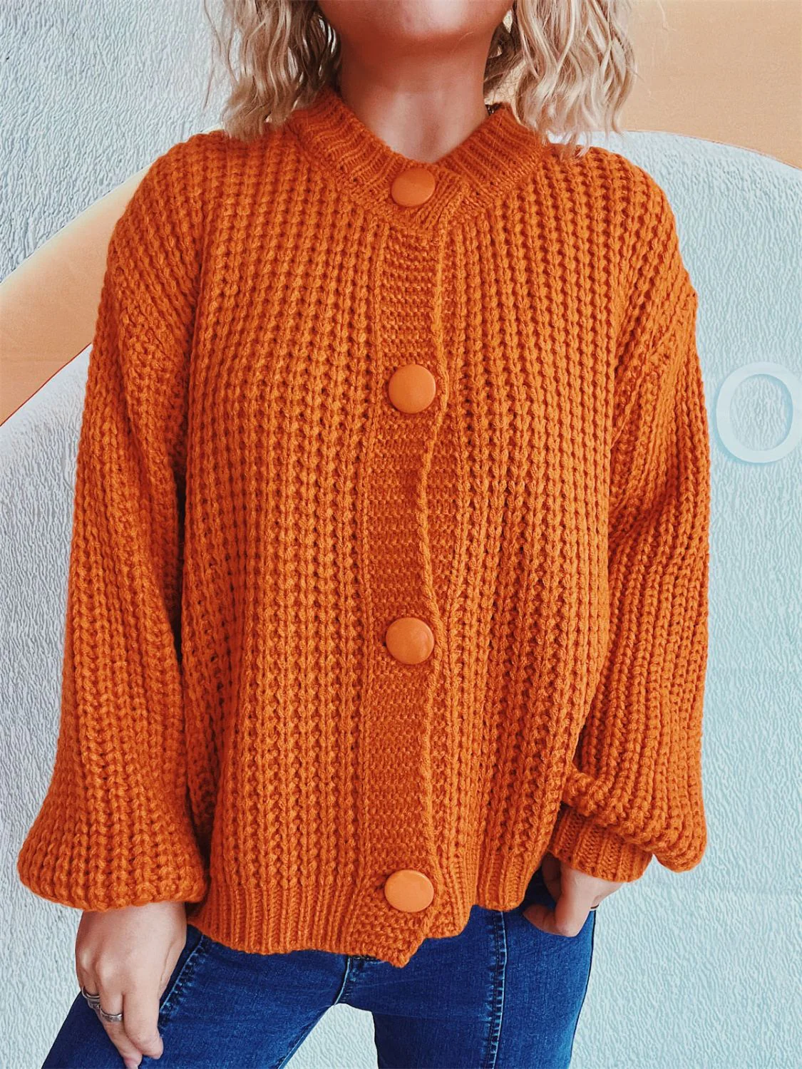 Adelheid | Long sleeve cardigan with buttons - Image 9