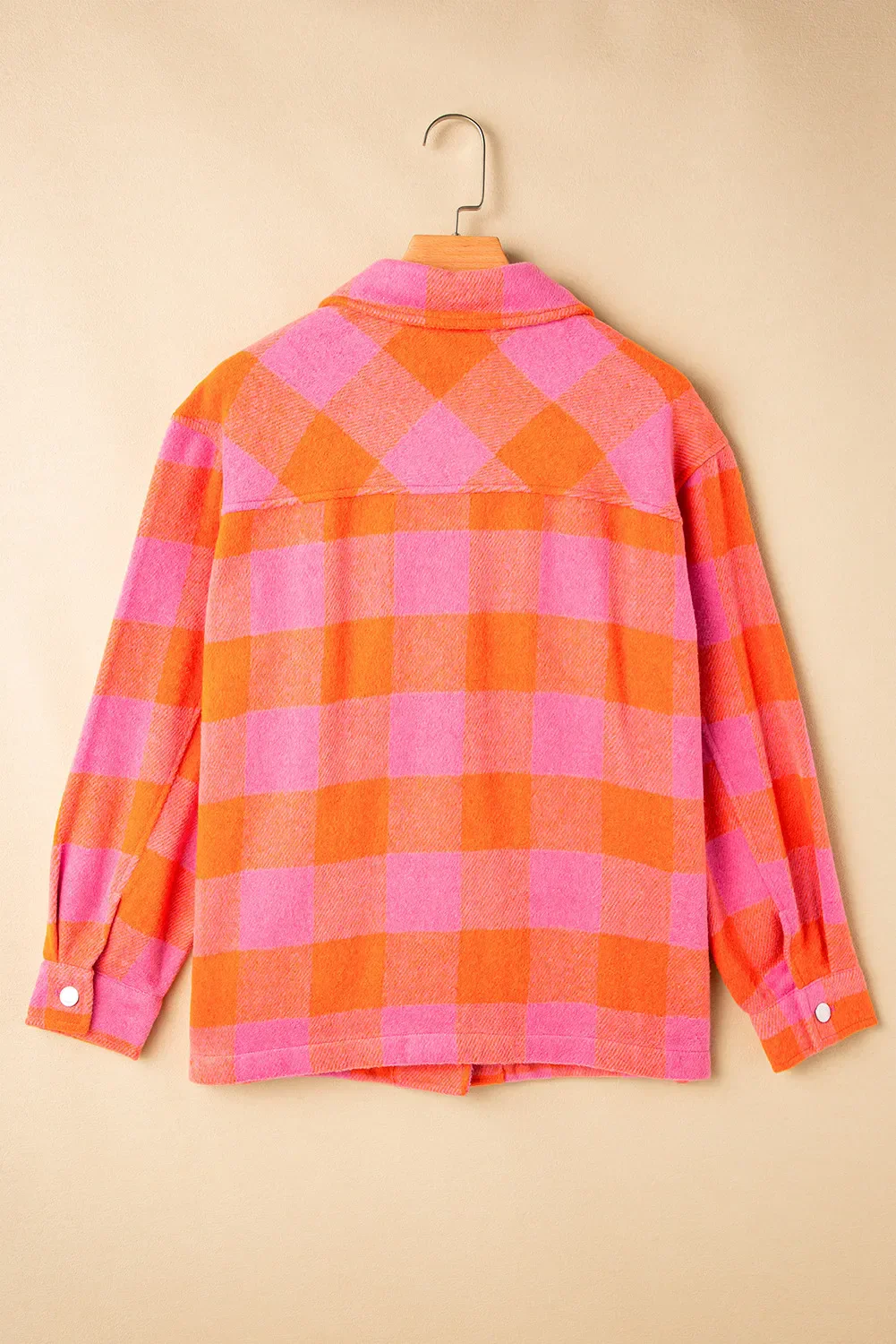 Adelina | Long sleeve jacket with a color block check pattern and buttons - Image 5