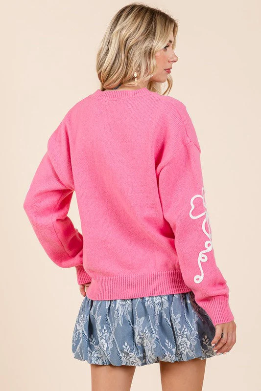 Adriana | Knitted sweater with floral embroidery - Image 10