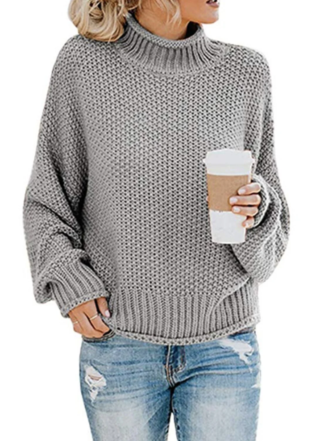 Agnes | Pullover with a turtleneck and dropped shoulders - Image 6