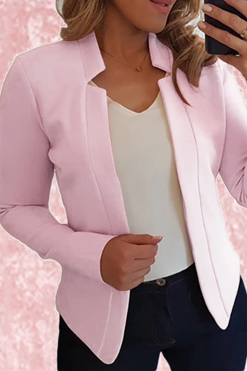 Aida | Fashion solid patchwork cardigan collar outerwear - Image 6