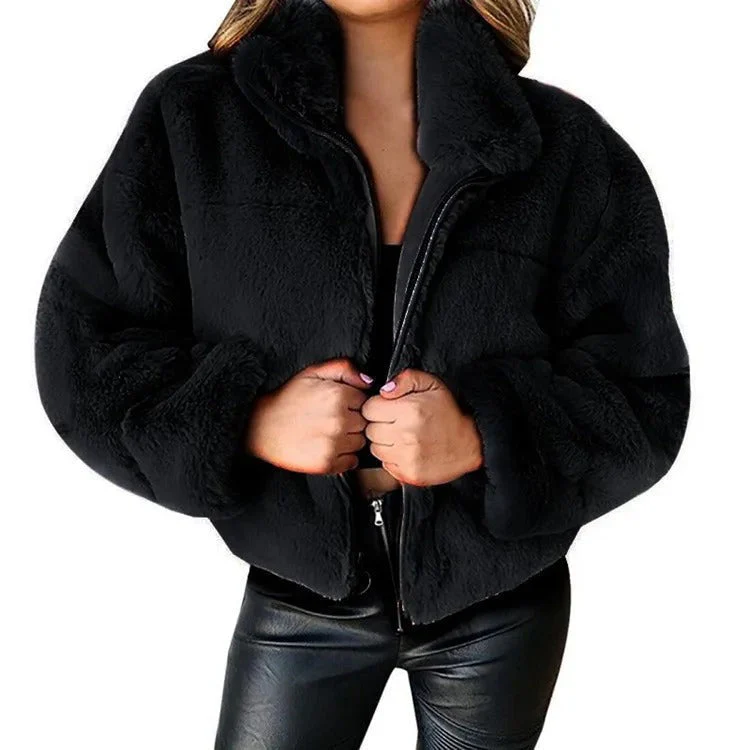 Aida | Winter fleece jacket with zip and stand-up collar - Image 4