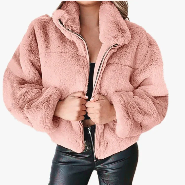 Aida | Winter fleece jacket with zip and stand-up collar - Image 7