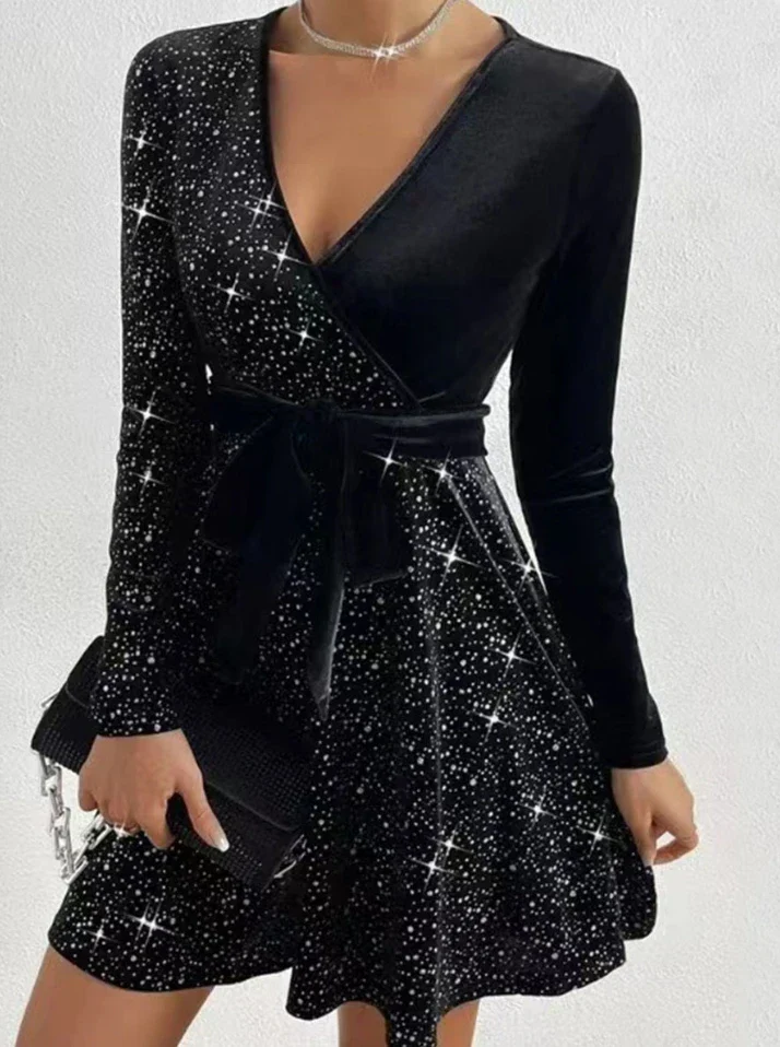 Ailen® | Sequin Wrap Dress Chic - Image 6