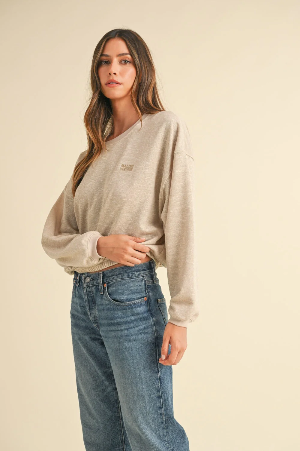 Alba | Mable crew neck sweatshirt with letter embroidery - Image 3