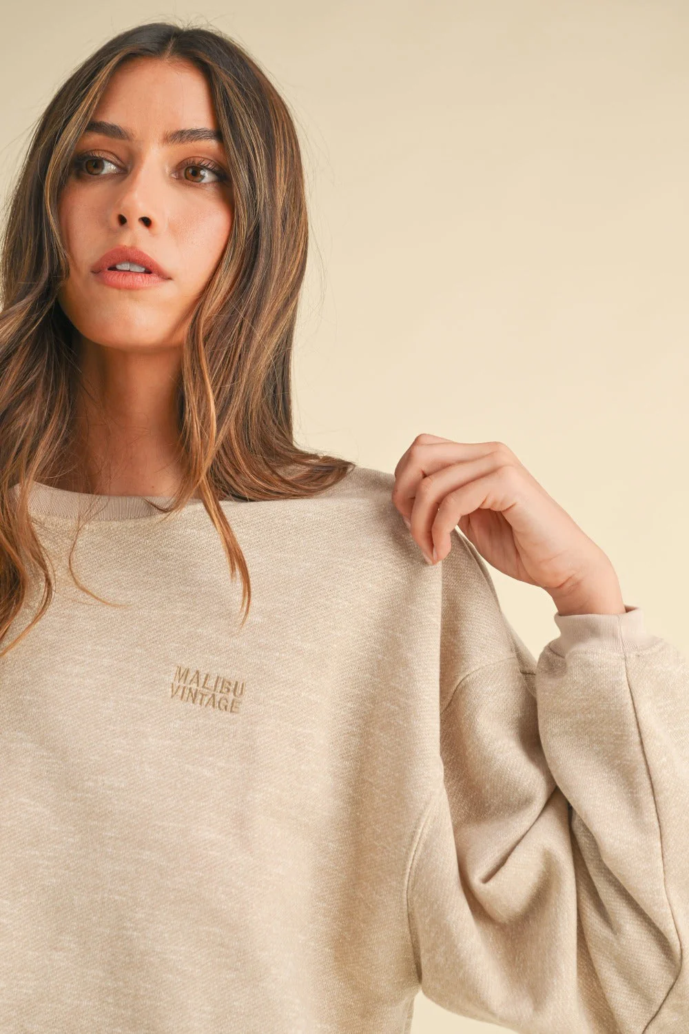 Alba | Mable crew neck sweatshirt with letter embroidery - Image 5