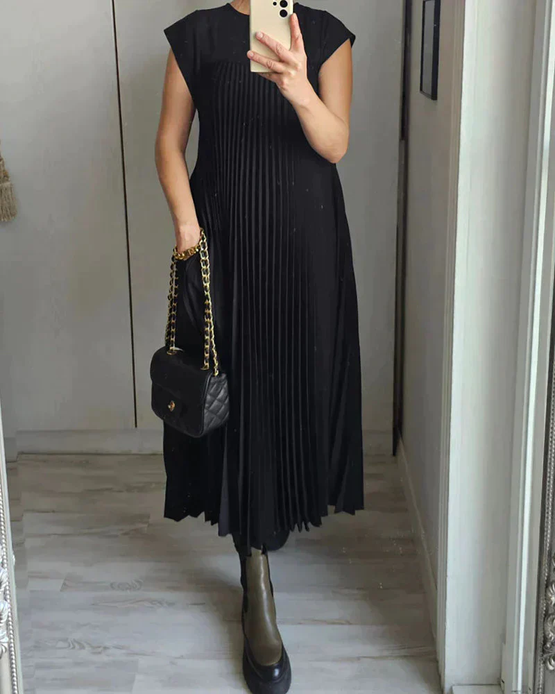 Aldina® | Sleeveless Dress With Pleats - Image 2