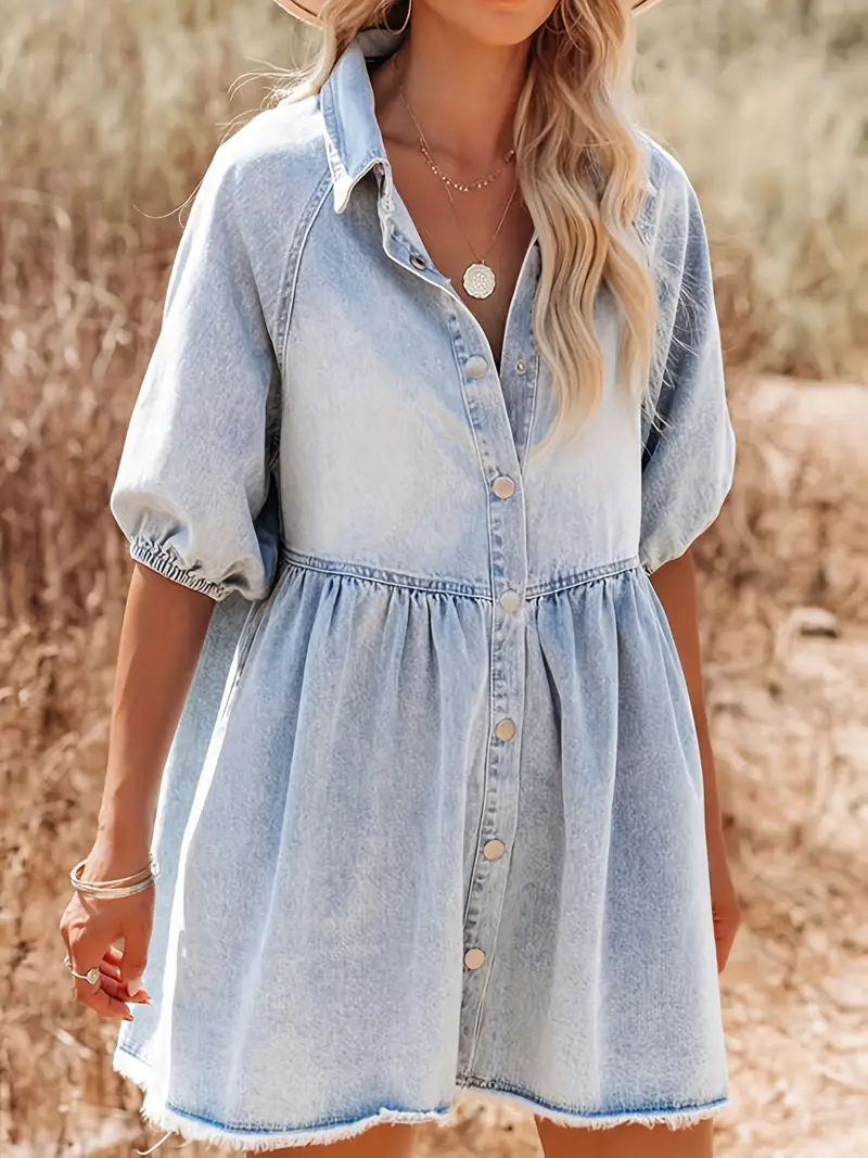 Alessia® | Mini Dress Made Of Cotton Denim - Image 2
