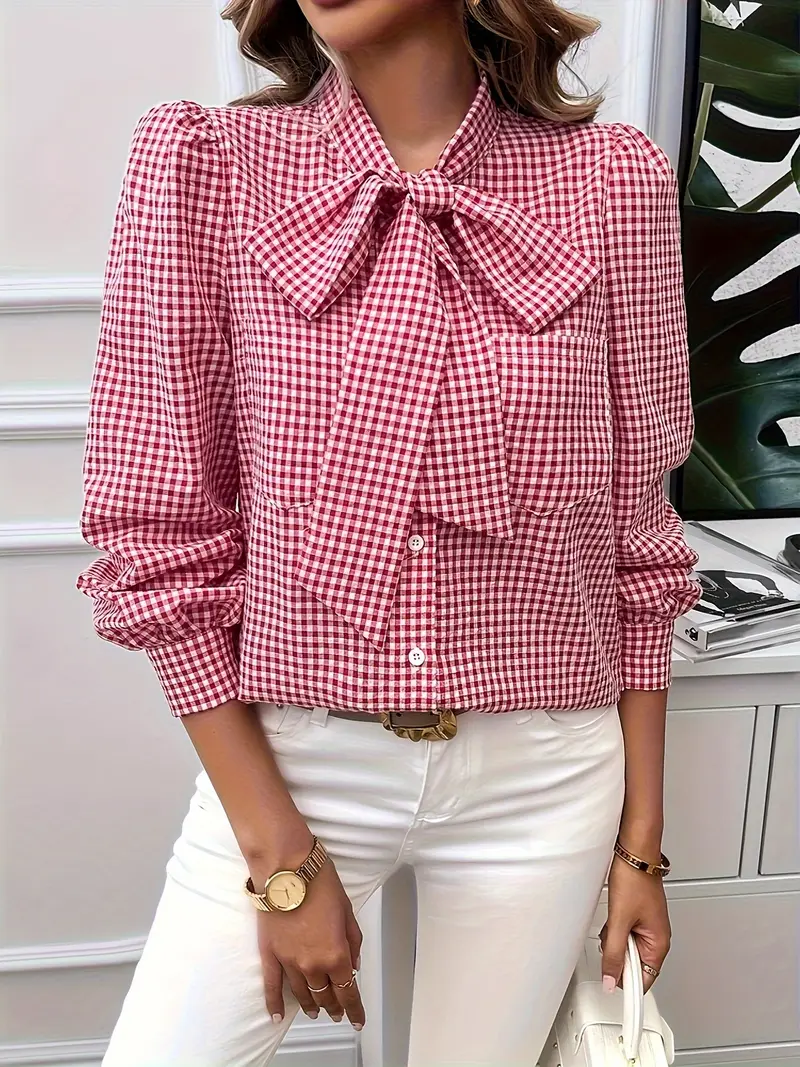 Allegra® | Cotton Blouse With Bow Tie
