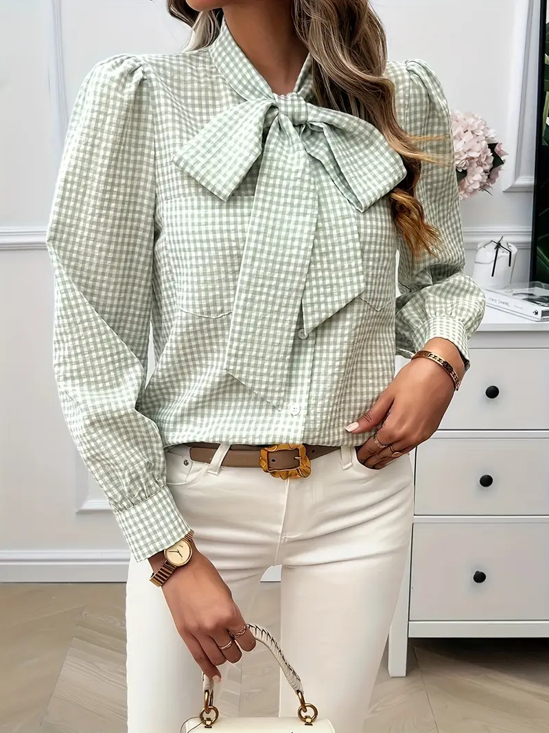 Allegra® | Cotton Blouse With Bow Tie - Image 13