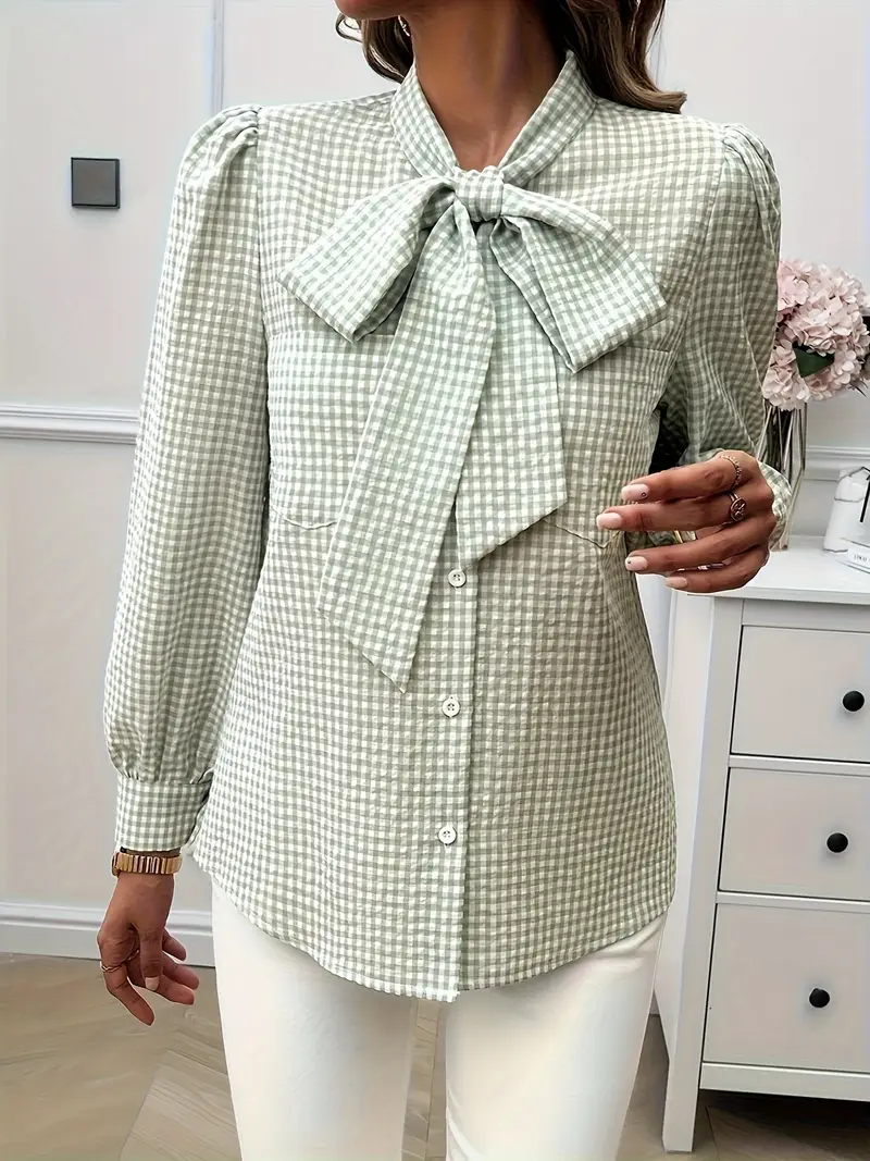 Allegra® | Cotton Blouse With Bow Tie - Image 16