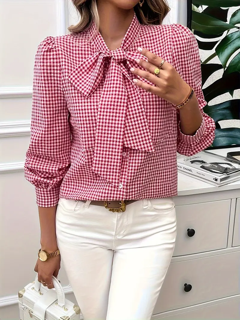 Allegra® | Cotton Blouse With Bow Tie - Image 19