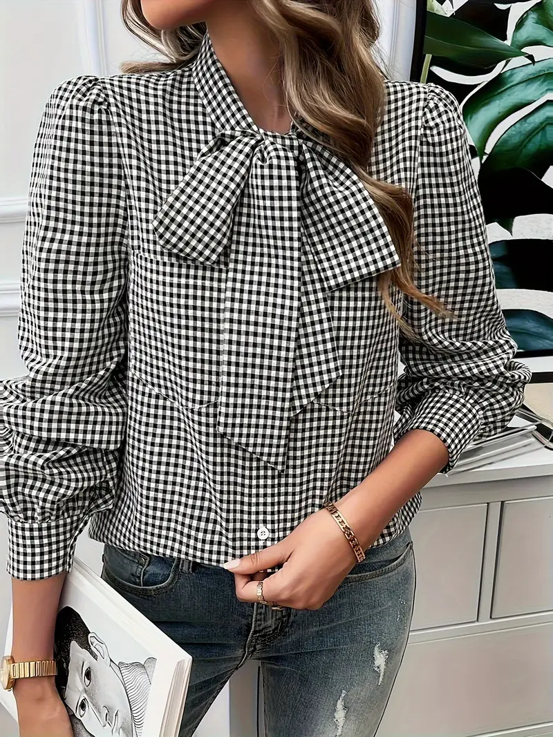 Allegra® | Cotton Blouse With Bow Tie - Image 21