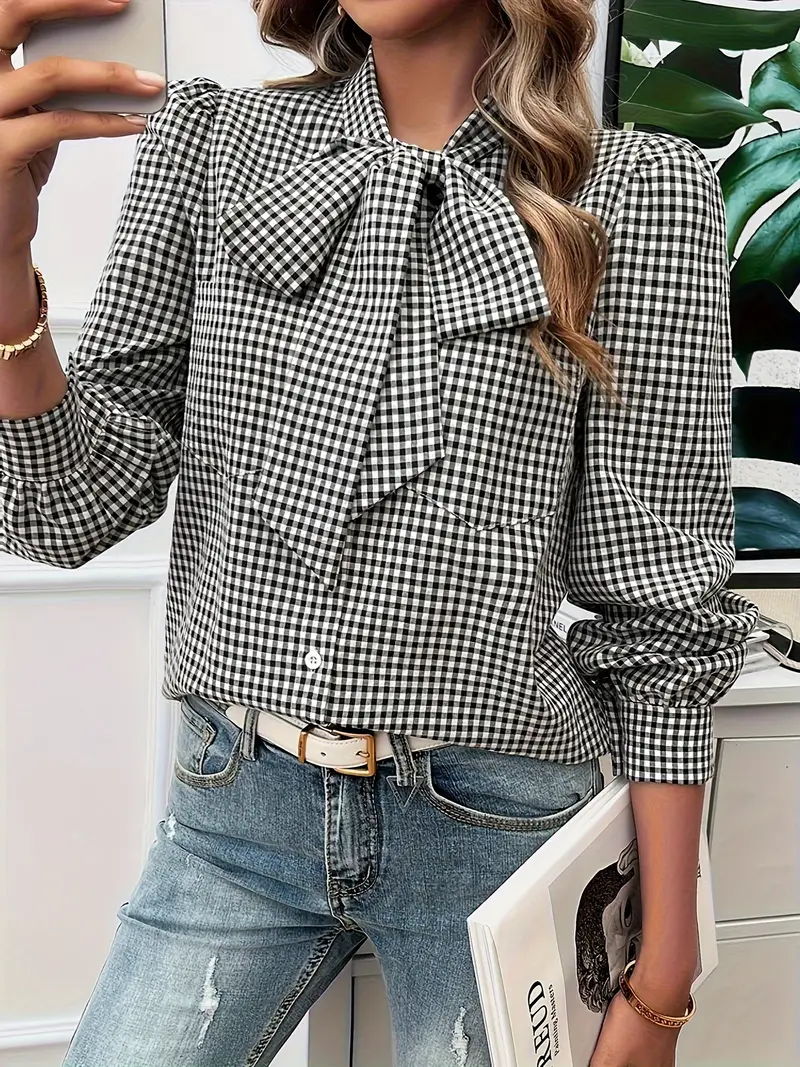 Allegra® | Cotton Blouse With Bow Tie - Image 23