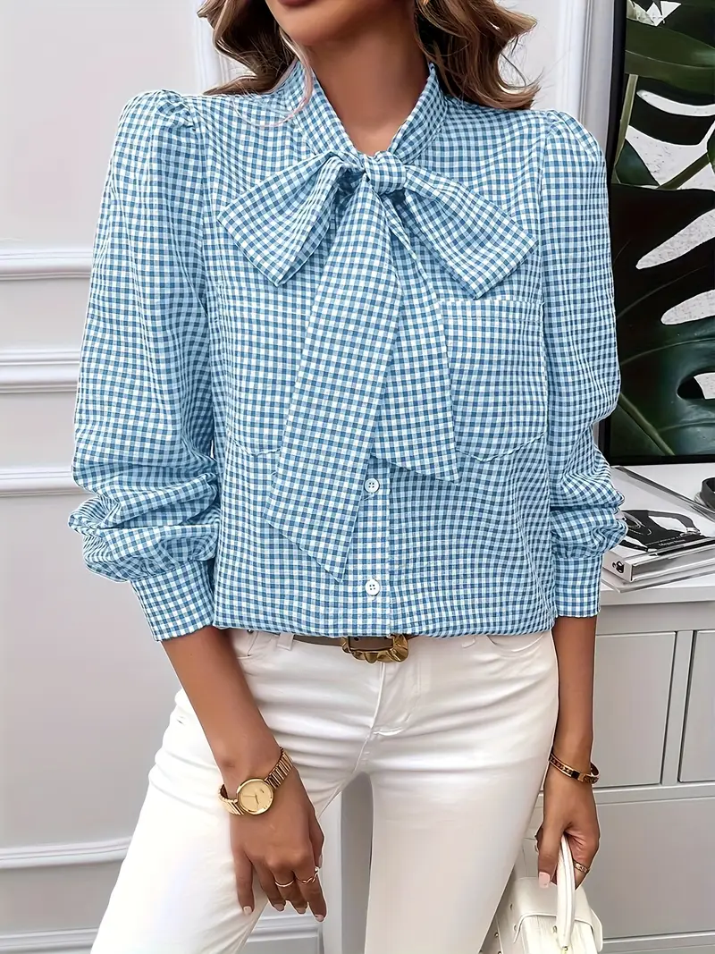 Allegra® | Cotton Blouse With Bow Tie - Image 8