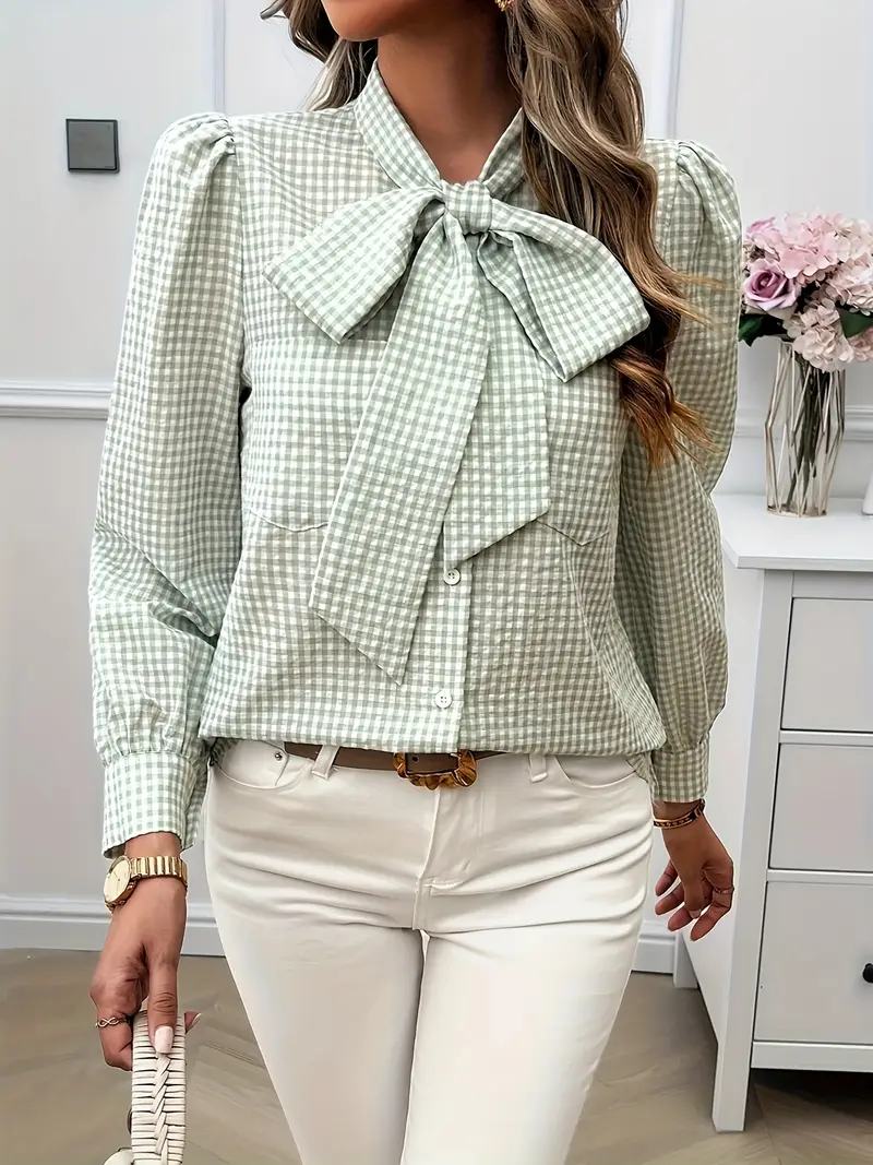 Allegra® | Cotton Blouse With Bow Tie - Image 9