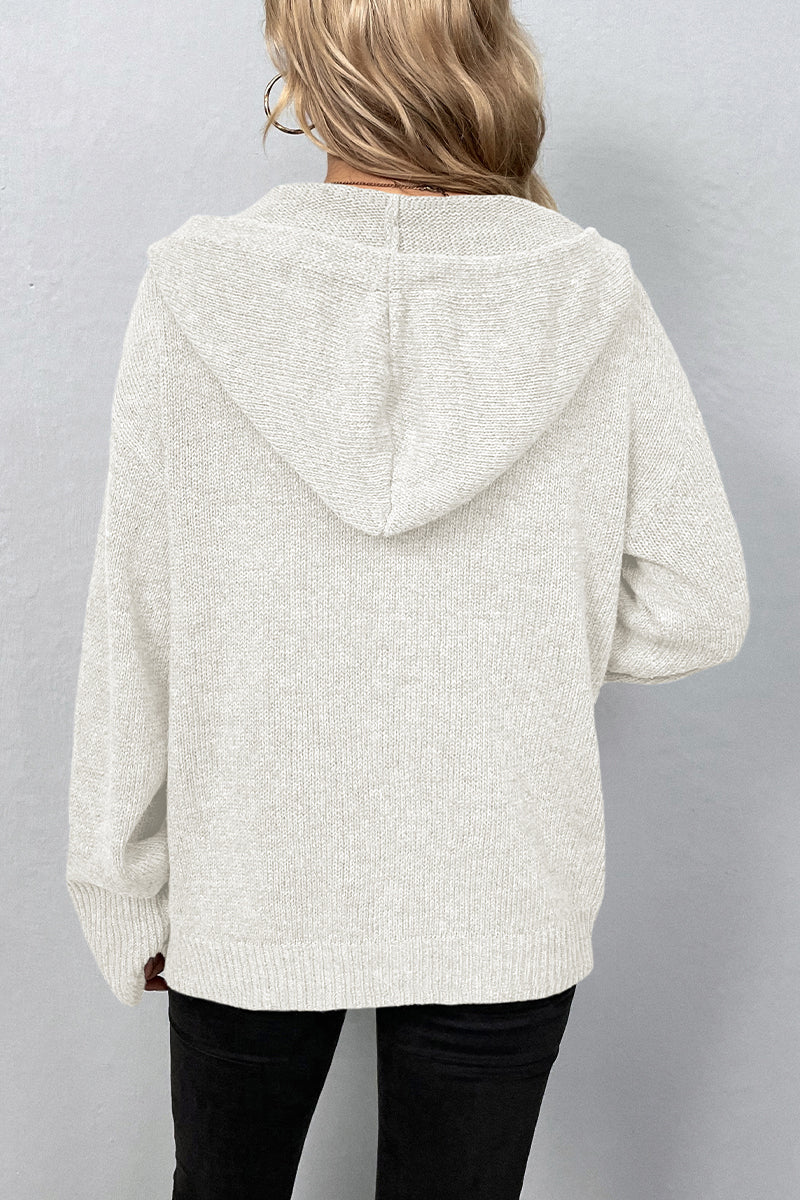 Alma | Casual tops with plain buttons and hooded collar - Image 8
