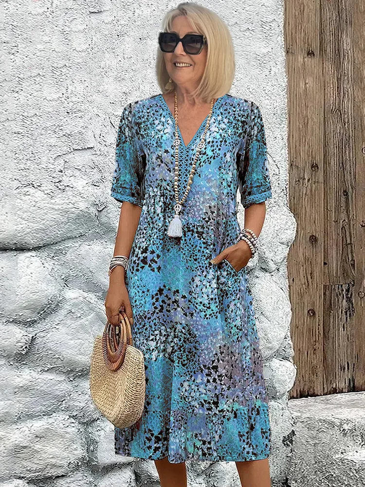 Amada® | Vibrant midi length dress - Image 5