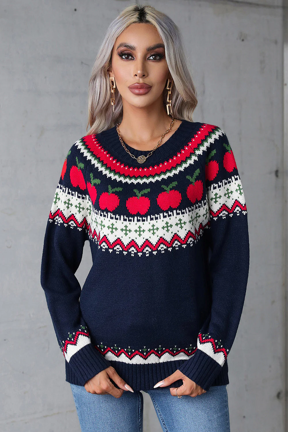 Amalia | Graphic crew neck long sleeve sweater - Image 3