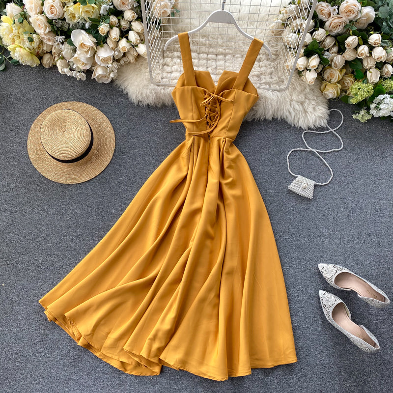 Amatista® | Yellow Sleeveless Cocktail Dress - Image 3