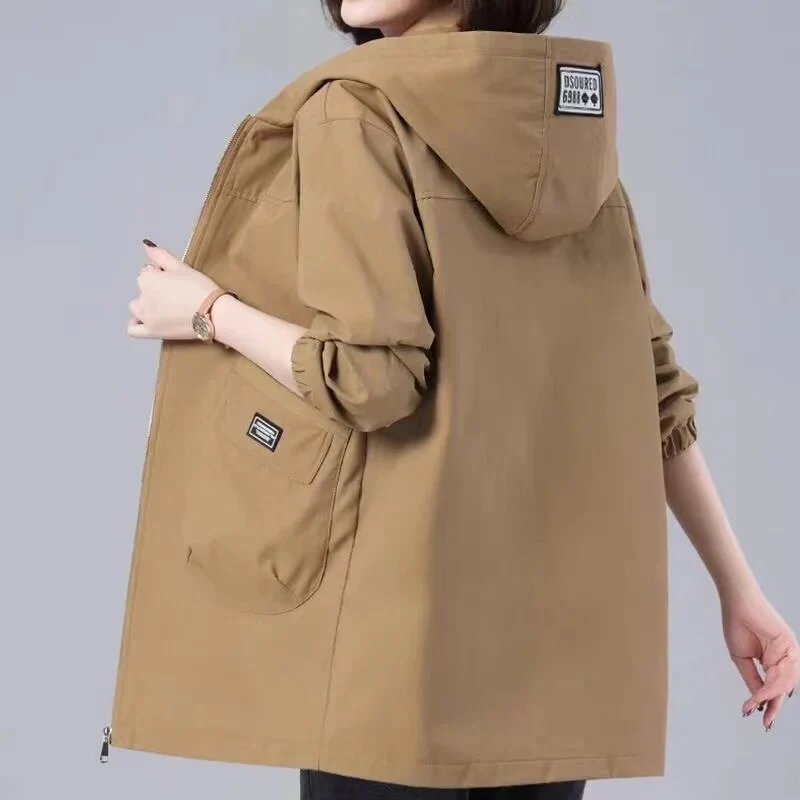 Amelie | Long spring jacket with hood - Image 4