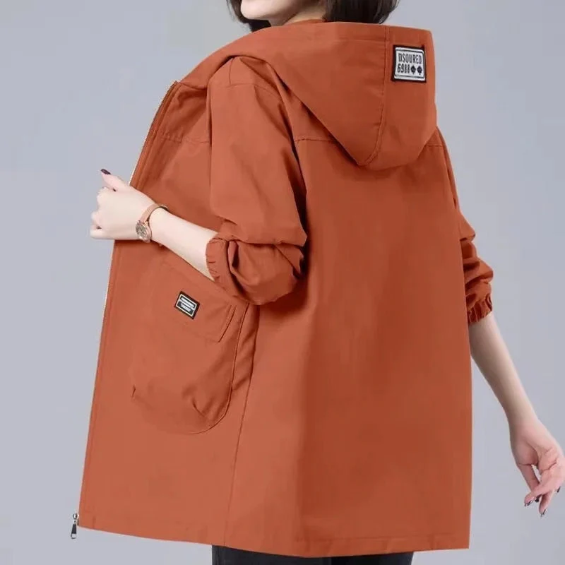 Amelie | Long spring jacket with hood - Image 6