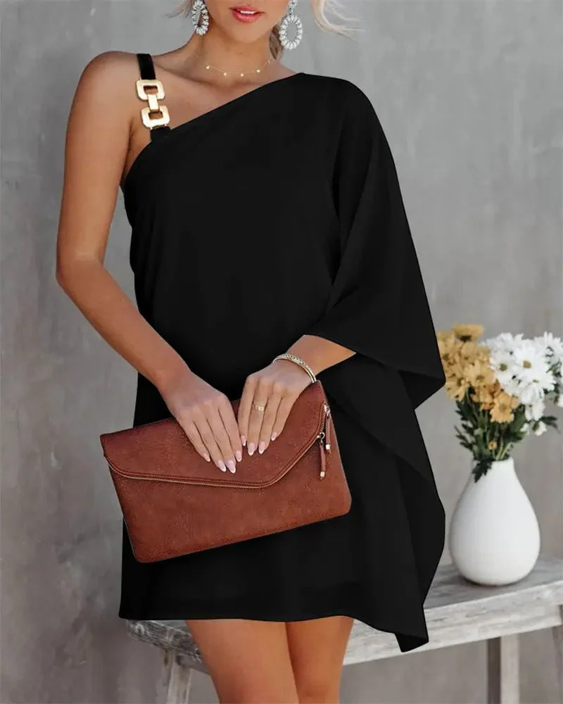 Ana® | Women'S Asymmetric Mini Dress With Decorative Shoulder Detail And Elegant Design - Image 11