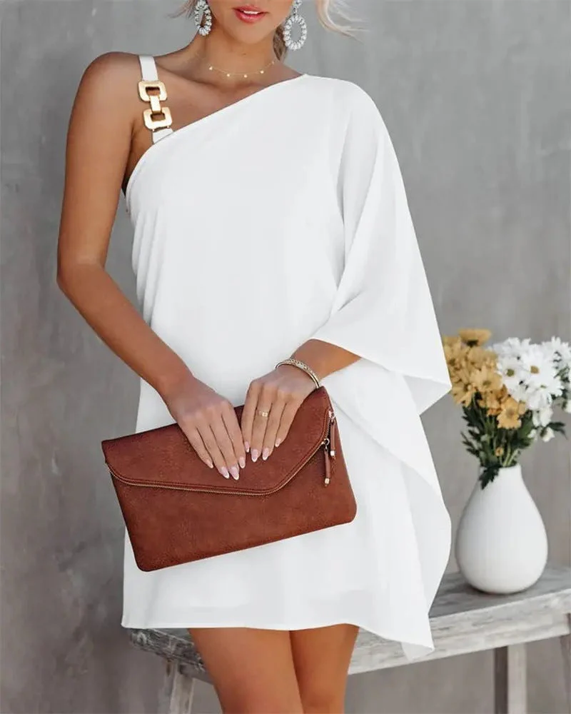 Ana® | Women'S Asymmetric Mini Dress With Decorative Shoulder Detail And Elegant Design - Image 7