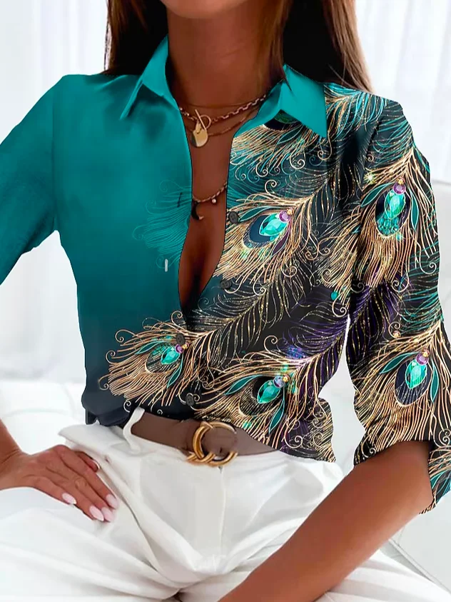 Ana® | Women's feather print blouse - Image 2