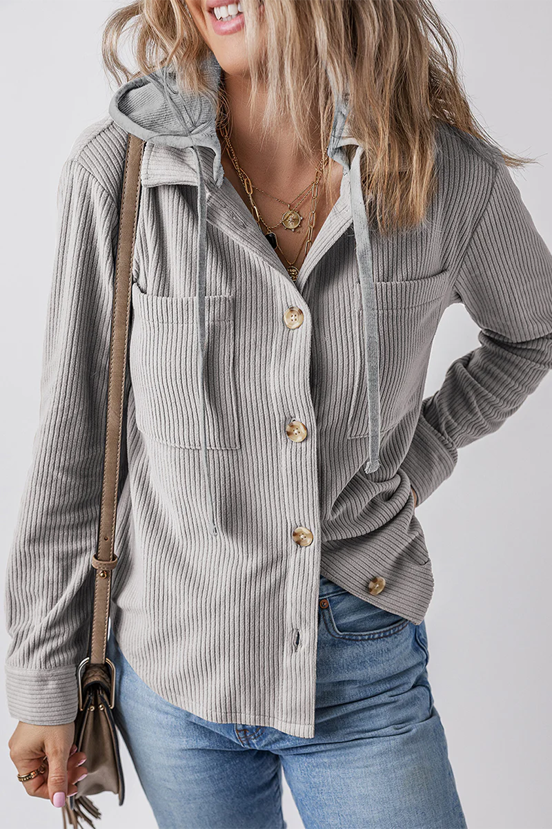 Ana Maria | Stylish contrast hooded jacket for women - Image 10
