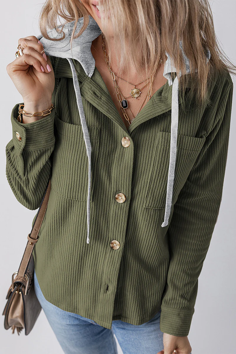 Ana Maria | Stylish contrast hooded jacket for women - Image 2