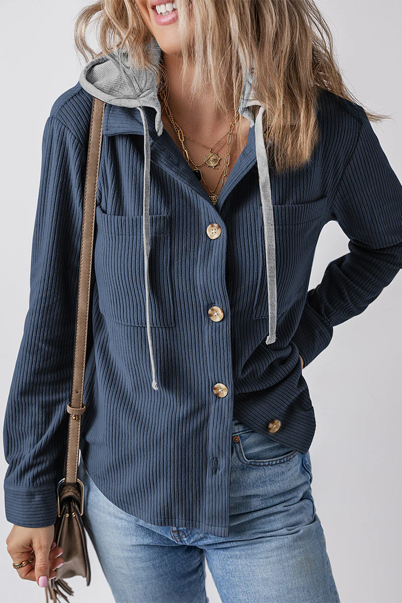 Ana Maria | Stylish contrast hooded jacket for women - Image 3