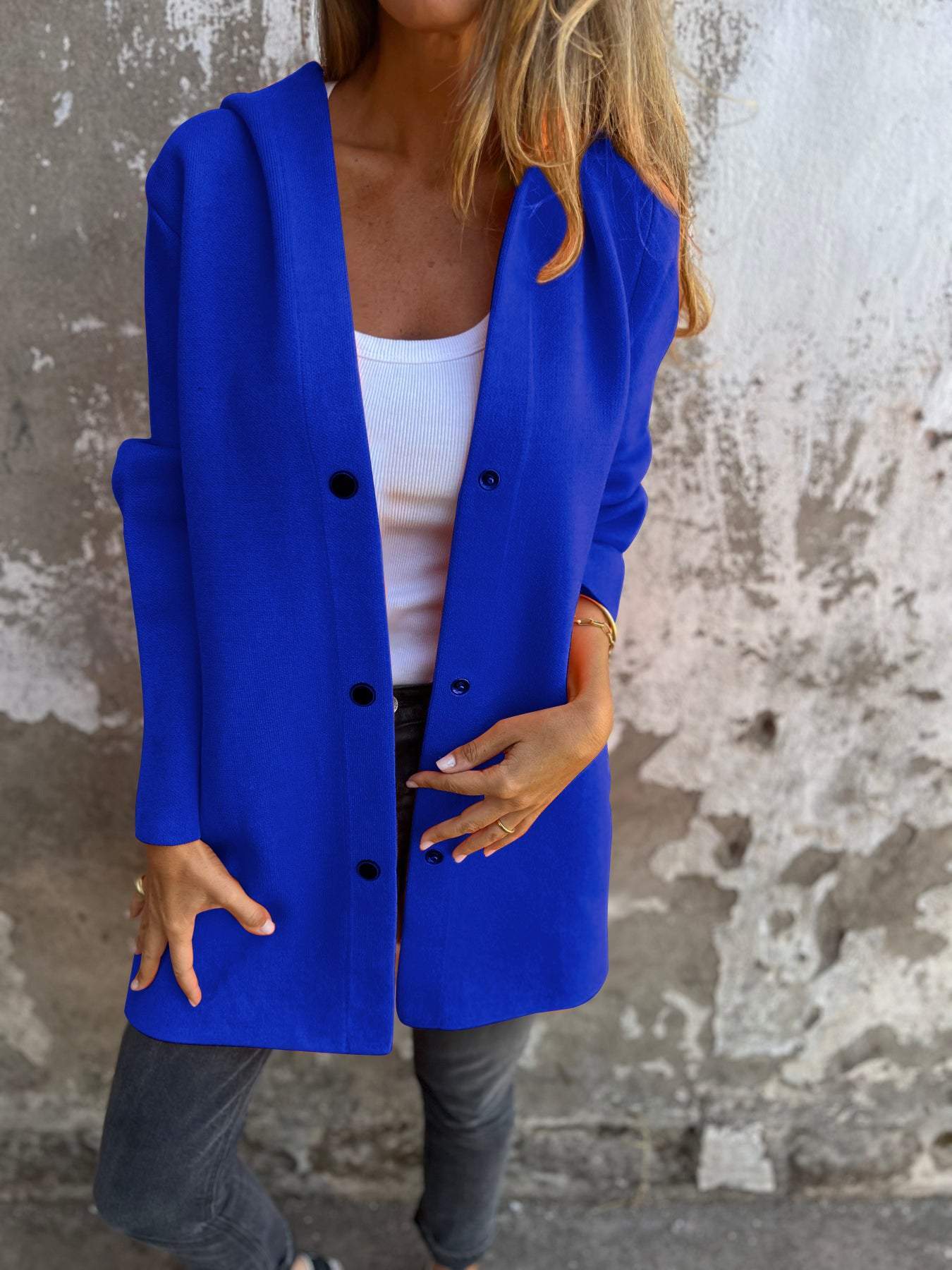 Anabel® | Cardigan with buttons and hood - Image 3