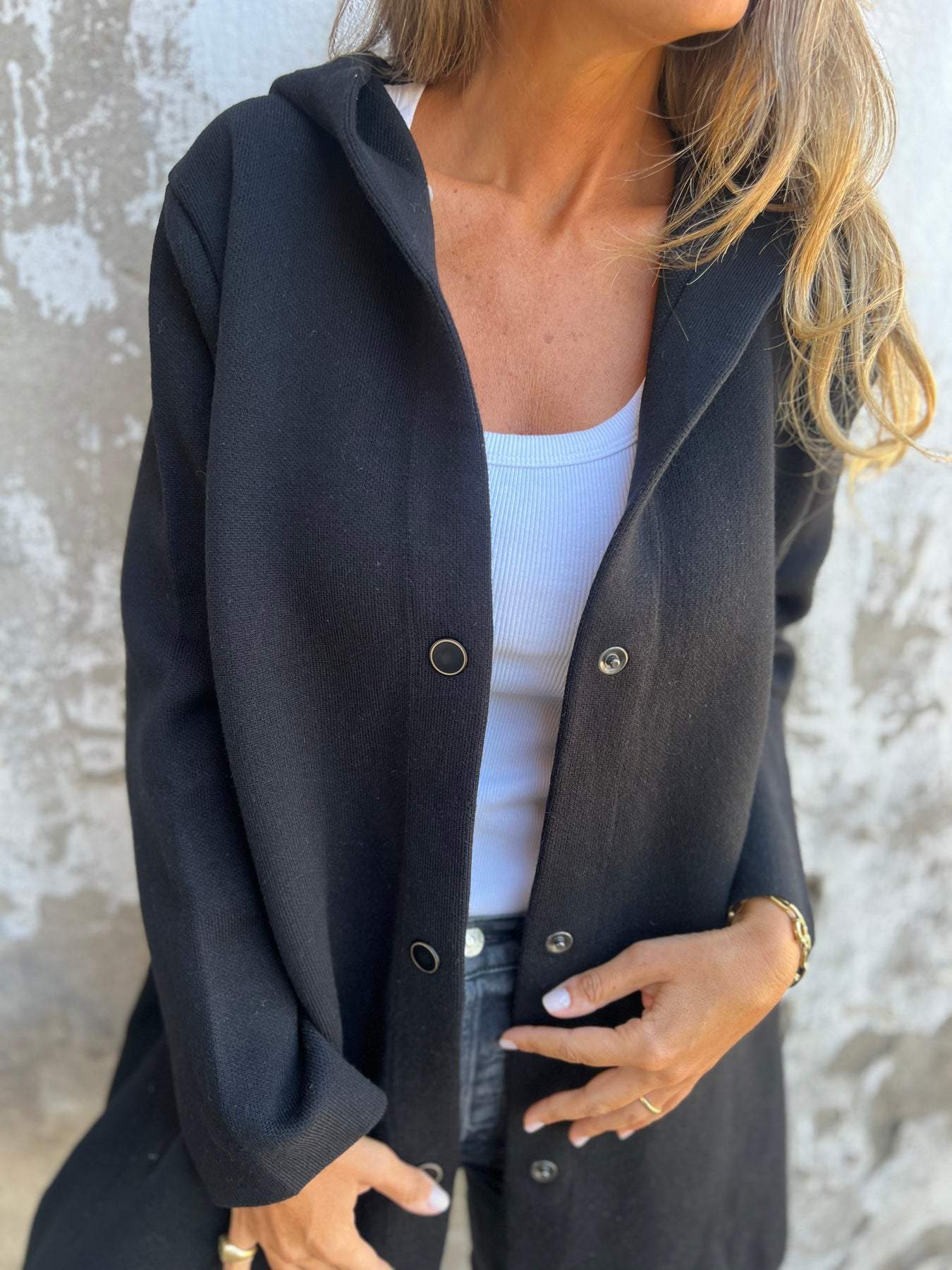 Anabel® | Cardigan with buttons and hood - Image 7