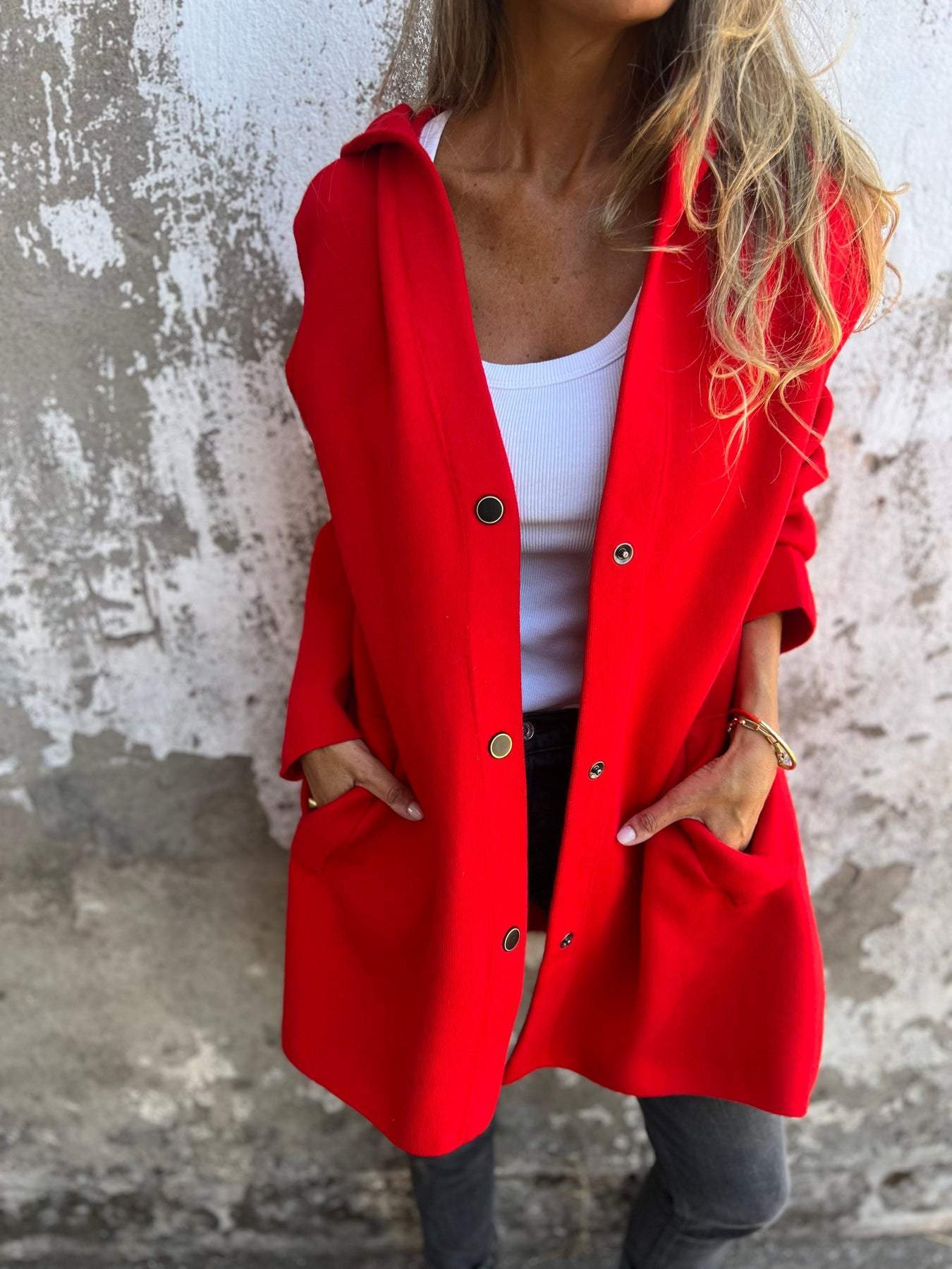 Anabel® | Cardigan with buttons and hood - Image 9