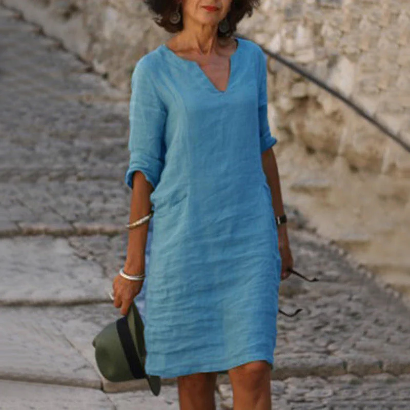 Anabel® | Tummy-Covering V-Neck Dress - Image 3