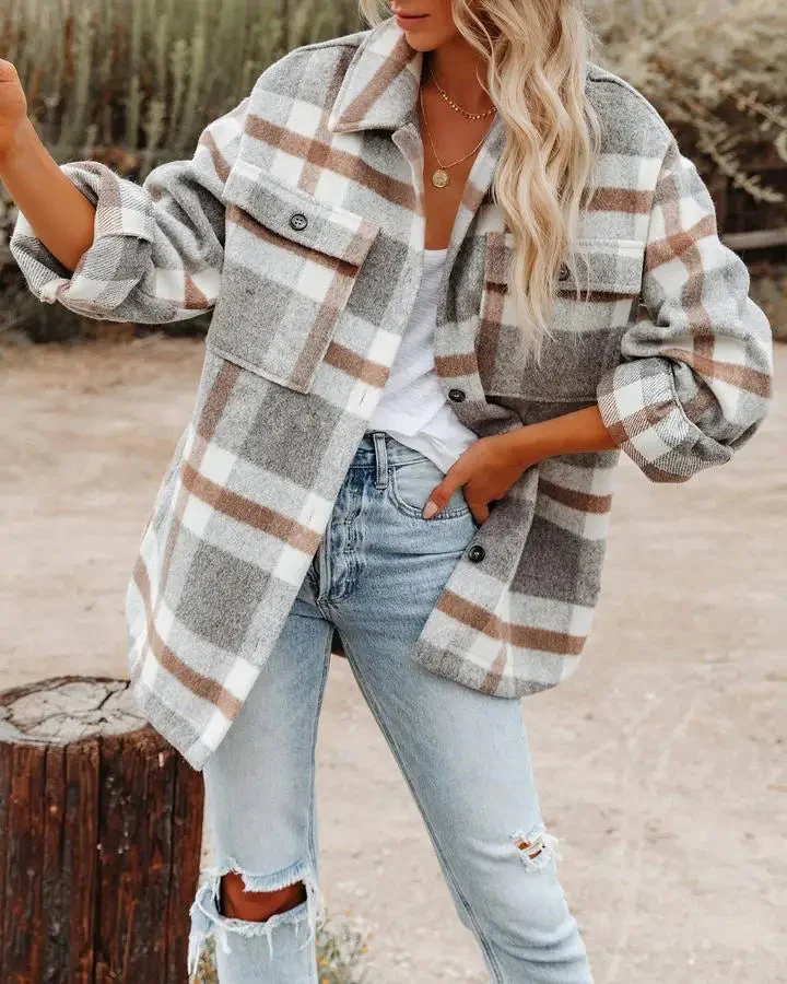 Analia® | Rustic checked women's overshirt