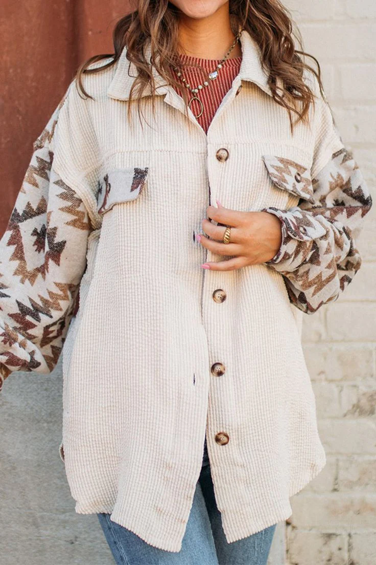 Andrea | Aztec-inspired corduroy winter coat for women. - Image 2