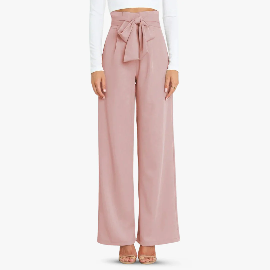 Andrea® | Wide women's trousers with tie belt - Image 10