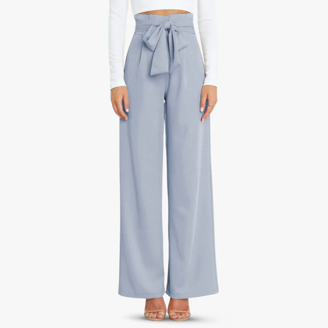 Andrea® | Wide women's trousers with tie belt - Image 13
